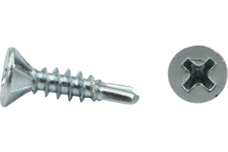 Оконный саморез KRANZ сверло 3,9x16, белый цинк, 1000 шт., KR-01-3722-009