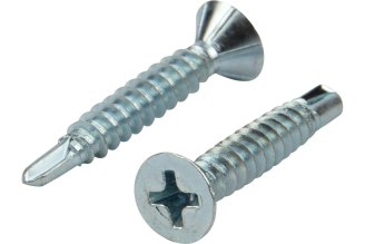 Оконный саморез KRANZ 3,9x25 со сверлом, белый цинк, 1504-3925-1