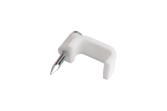 Скоба IEK 12 мм, плоская, пластиковая, 20 шт. USK21-12-020