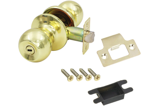 Ручка-кноб ЕРМАК золото, с фиксатором 673-048