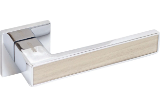 Комплект ручек Аллюр АРТ "ЛАНА" CP/светло-серое дерево (862SSD) хром/светло-серое дерево, защитная пленка 13809