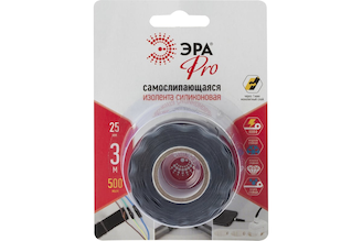 Силиконовая самослипающаяся изолента ЭРА PRO PROSS25, 25 мм х 3 м, черная Б0052254