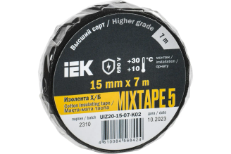 Изолента IEK MIXTAPE 5 Х/Б 15 мм 7 м UIZ20-15-07-K02