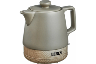 Чайник электрический керамический 1 л, бежевый Leben 291-103