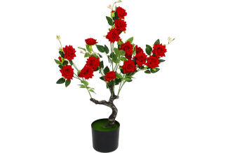 Искусственное растение INBLOOM Роза красная 85 см, PEVA, цемент 008-023