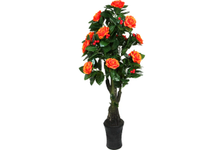 Искусственное растение INBLOOM Роза оранжевая 160 см, PEVA, цемент 008-018