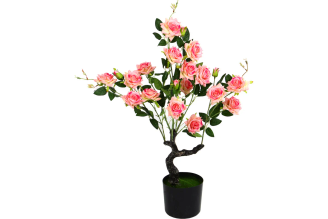 Искусственное растение INBLOOM Роза светло-розовая 85 см, PEVA, цемент 008-024