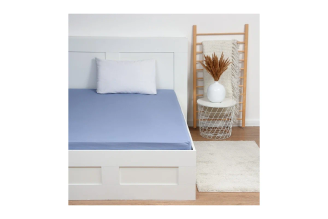 Простыня на резинке Этель 160x200x25, голубой, 100% хлопок, поплин 125 г/м2 9241748