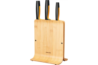 Набор ножей Fiskars FF 3 шт с бамбуковым блоком 1057553