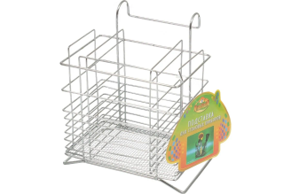 Подставка для столовых приборов Мультидом квадратная хром AN52-36