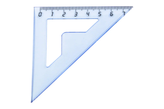 Треугольник №1 School 7 см 45° прозрачный синий 1835232