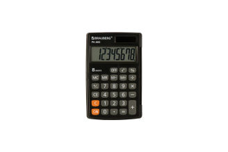 Карманный калькулятор BRAUBERG PK-865-BK 120х75 мм черный 250524
