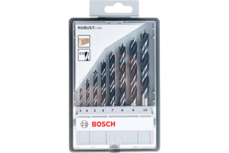 Набор спиральных сверл Bosch Robust Line по дереву 3-10 мм, 8 шт., 2607010533