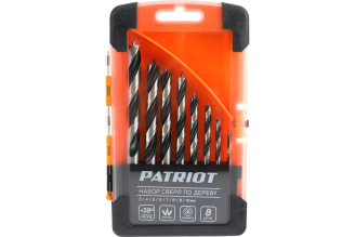 Набор спиральных сверл по дереву Patriot 3-10 мм, 8 шт., 815010103