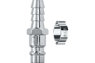 Переходник KRAFTOOL штуцер "елочка" 10 мм - рапид штуцер, с хомутом 06597-10