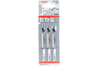 Пилки для лобзика по дереву T101BR 100 мм 3 шт. Bosch 2608633779