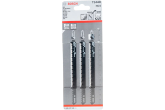 Пилки для лобзика по дереву T344D HCS 126 мм 3 шт. Bosch 2608637944