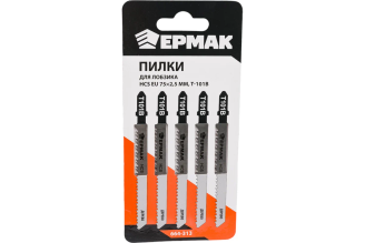 Пилки для электролобзика (5 шт; HCS EU 75x2.5 мм; T-101В; по дереву/ламинату; точный рез) ЕРМАК 664-313
