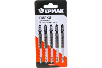 Пилки для электролобзика (5 шт; HCS EU 75x4 мм; T-101D; по дереву; грубый рез) ЕРМАК 664-322