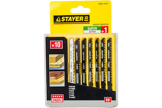 Набор полотен STAYER МАСТЕР №1 для электролобзика по дереву 10 шт. HCS T144DP T144D T111C T119BO T101B T101AO 15981-H10-1