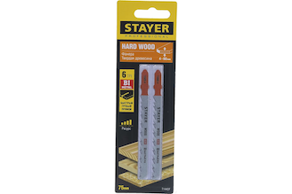 Полотна по дереву, ДВП, ДСП (2 шт; 75х4 мм; Bi-Metall; Т-хвост.; Т144DF) для электролобзика Stayer 15985-4_z02