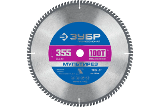 Пильный диск по алюминию ЗУБР Мультирез 355x25.4 мм, 100Т 36907-355-25.4-100_z01