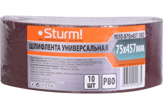 Шлифлента (457х75 мм; зерно 80; 10 шт.) для шлифмашин Sturm 9010-B75x457-080