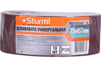 Шлифлента (533х76 мм; зерно 120; 10 шт.) для шлифмашин Sturm 9010-B76x533-120