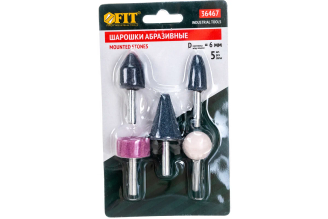 Шарошки абразивные для фигурных отверстий по камню 5 шт. FIT 36467