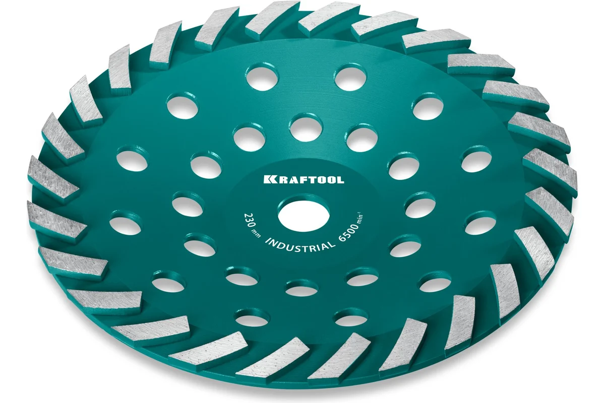 Сегментная алмазная чашка KRAFTOOL Industrial Turbo d 230 мм 33368-230