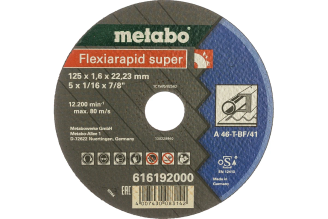 Круг отрезной Flexiamant Super по металлу 125x1.6x22.2 мм Metabo 616192000