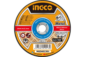 Круг зачистной по металлу INGCO MGD602301 230x6x22.2 мм, A 24 RBF тип 27