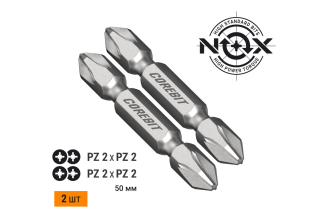 Набор двухсторонних бит NOX PZ2xPZ2 50 мм 336002, 2 шт