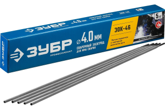 Электроды сварочные ЗУБР Профессионал ЗОК-46, с рутил-целлюлозным покрытием, 4х450 мм, 5 кг 40035-4.0