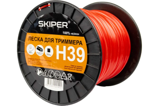 Леска для триммера H39 2.0 мм, 350 м, квадратная, красная SKIPER 00-00020786
