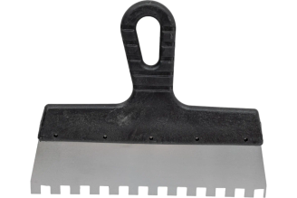 Фасадный зубчатый шпатель (нержавеющая сталь, 250мм, зуб.10x10мм) РемоКолор Мастер 12-9-250