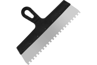 Фасадный зубчатый шпатель (нержавеющая сталь, 350мм, зуб.8x8мм) РемоКолор Мастер 12-8-350