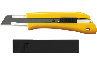 Нож с выдвижным лезвием OLFA 18мм, с автофиксатором, в комплекте с лезвиями 10 шт, OL-BN-AL/BB/10BB