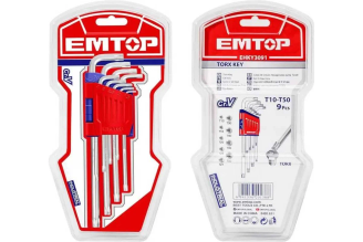 Набор ключей Torx emtop T10-T50, 9 шт. EHKY3091
