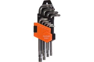Набор имбусовых ключей Harden 540601 Torx T10–T50, CrV, 9 шт.