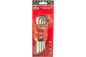 Шестигранные ключи 9 штук 1,5-10 мм КЕДР 037-2320 25043