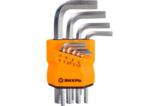 Набор имбусовых ключей Вихрь HEX 1.5-10 мм, 9 шт. 73/6/5/11