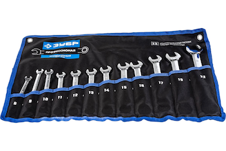 Набор комбинированных гаечных трещоточных ключей, 12 шт Зубр 8 - 22 мм, 27075-H12_z01