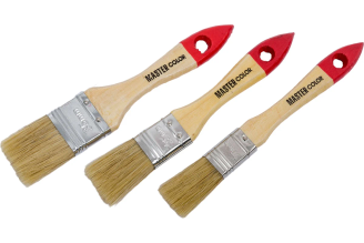 Набор из 3 флейцевых кистей с деревянными ручками: ширина 20, 25, 35мм, натуральная щетина, 55% топс МASTER COLOR 30-0502