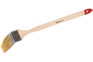 Радиаторная кисть, толщина 11мм, натуральная щетина, нержавеющий обжим, деревянная ручка, ширина 65мм МASTER COLOR 30-0304