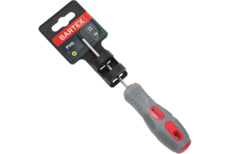 Крестовая отвертка BARTEX PH0x75 мм, антискользящая двухкомпонентная рукоятка, CrV сталь 138273