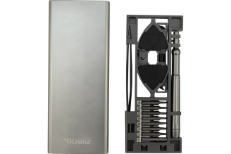 Отвертка с битами для точных работ KRANZ RA-04, сталь S2, 24 предмета KR-12-4754