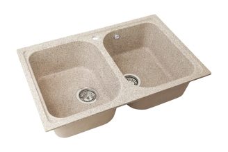 Двухсекционная мойка GRANSTONES GS-15-302, песочная