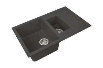 Двухсекционная реверсивная мойка GRANSTONES GS-21K-308, черная