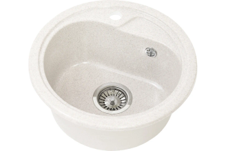 Круглая мойка GRANSTONES GS-04-331 445x445 мм, белая
